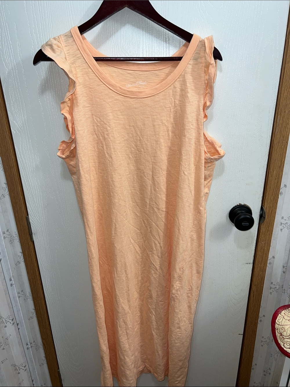 Universal Thread Peach Sleeveless Ruffle-Trim dress
